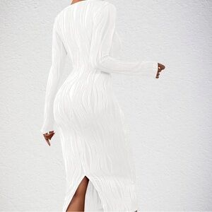 Chic Long Sleeve White Dress
